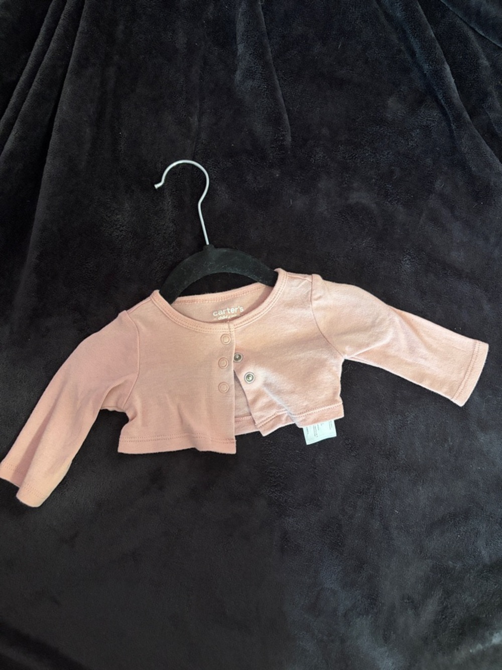 Carter's Dusty Rose Long-Sleeve Cropped Cardigan